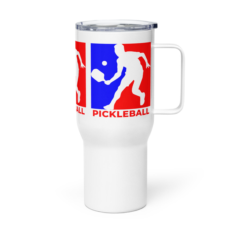 Un-Official Men's Pickleball Logo Travel Mug with a Handle