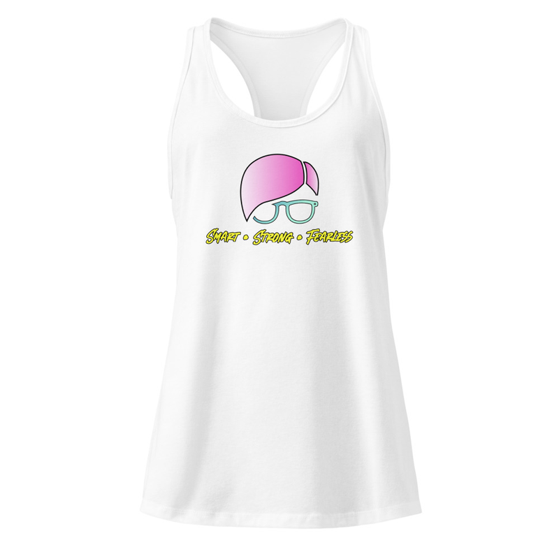 "Smart • Strong • Fearless" Women’s Fitted Racerback Tank Top