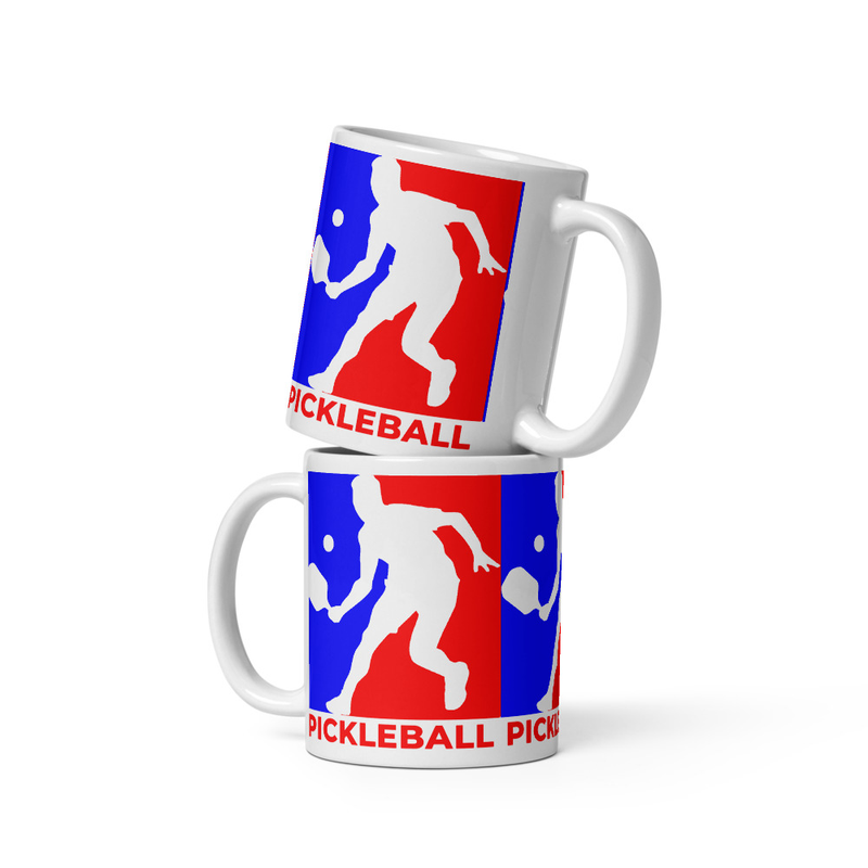 Un-Official Men's Pickleball Logo White Glossy Mug