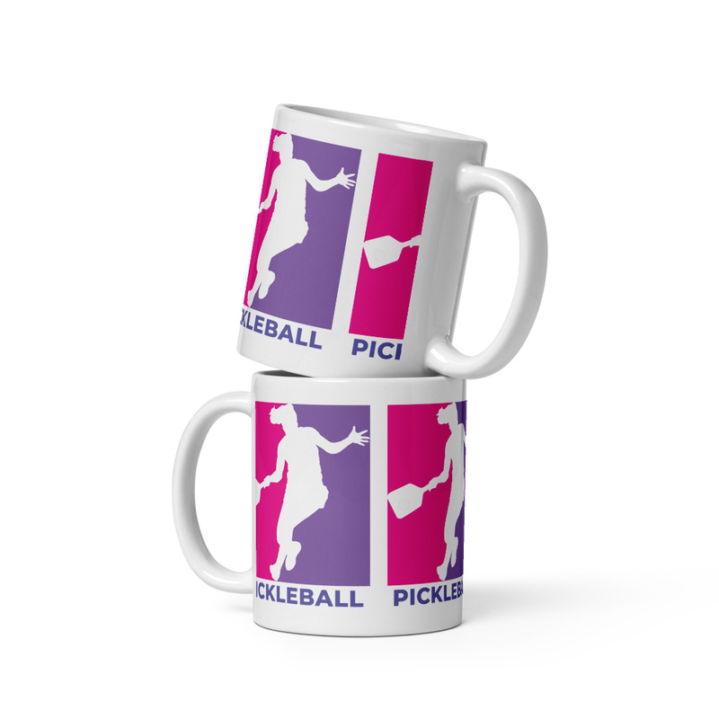 Un-Official Women's Pickleball Logo White Glossy Mug