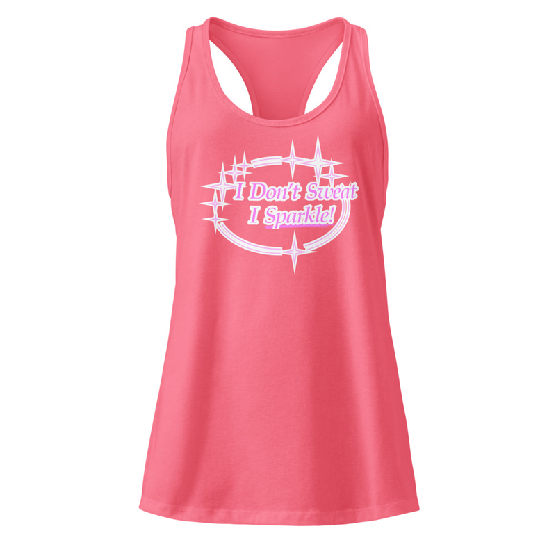 "I Don't Sweat - I Sparkle" Women’s Fitted Racerback Tank Top