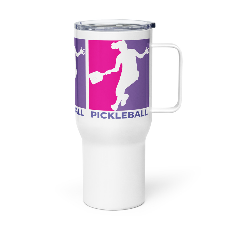 Un-Official Women's Pickleball Logo Travel Mug with a Handle