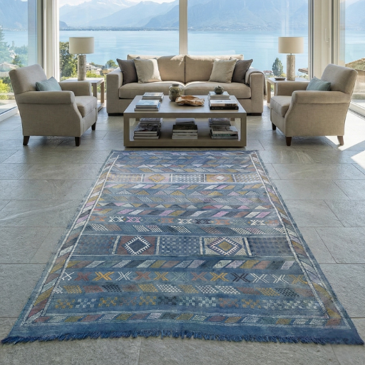 Tapis Sabra "Bleu Majorelle" - Indigo Profond