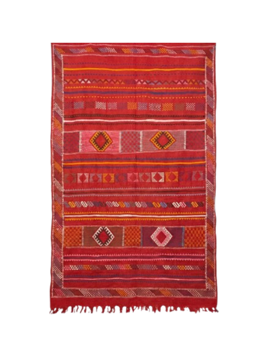 Tapis Sabra "Rouge Kasbah" - Éclat Rubis