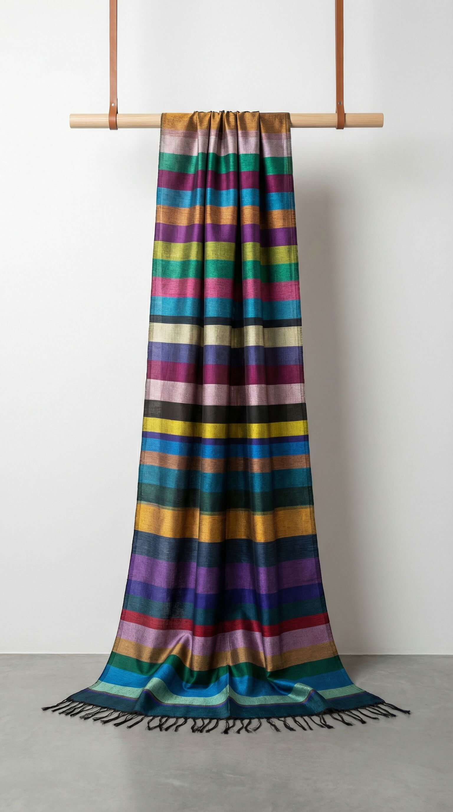 Châle en Soie de Sabra – Rouge Passion & Corail