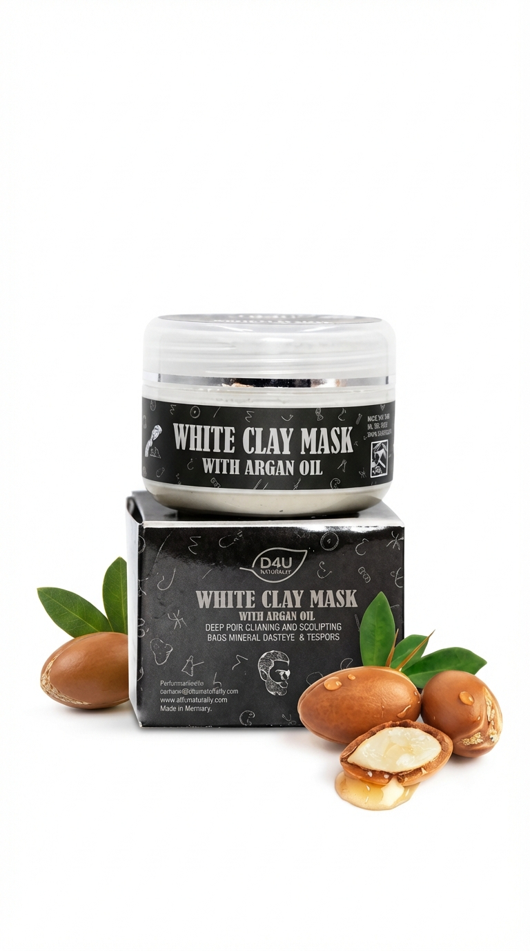 Masque visage à l'argile blanche et à l'huile d'argan