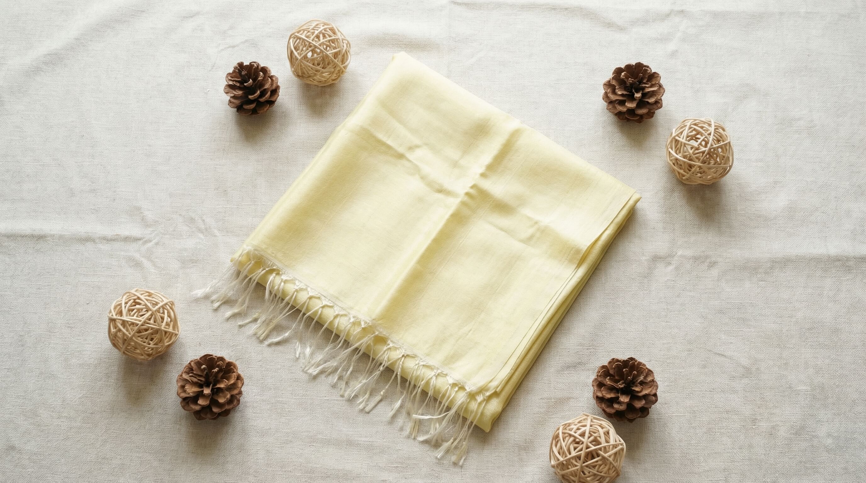 Châle en Soie de Sabra – Citron Givré