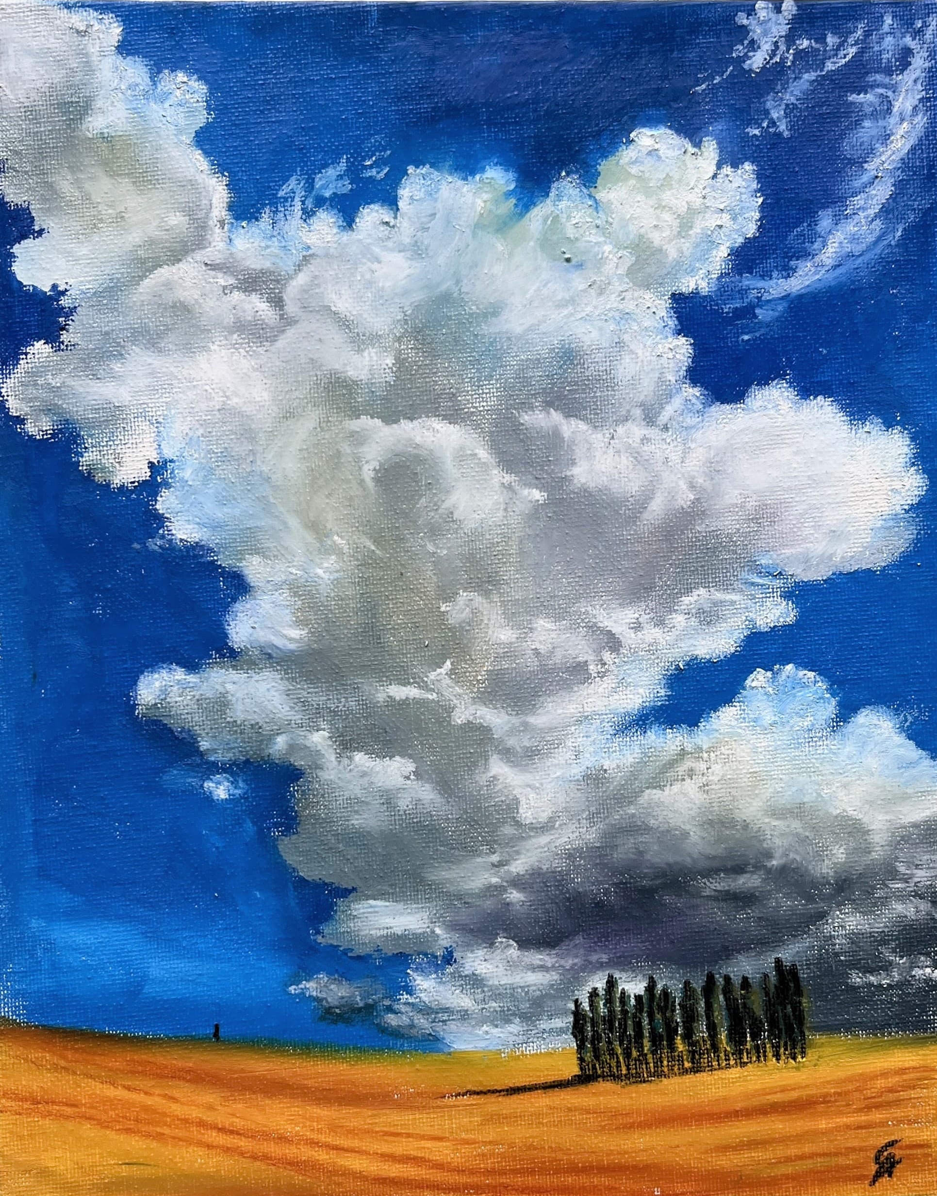 Majestic Cloud Landscape Painting