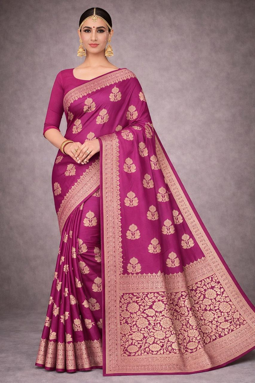 Elegant Purple Silk Saree
