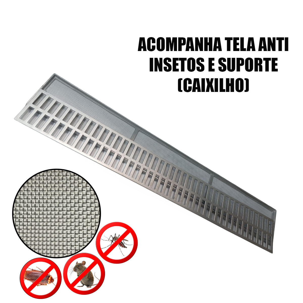 Ralo Linear 15x100 + Tela - Peça Inteira - Suporta Veículos