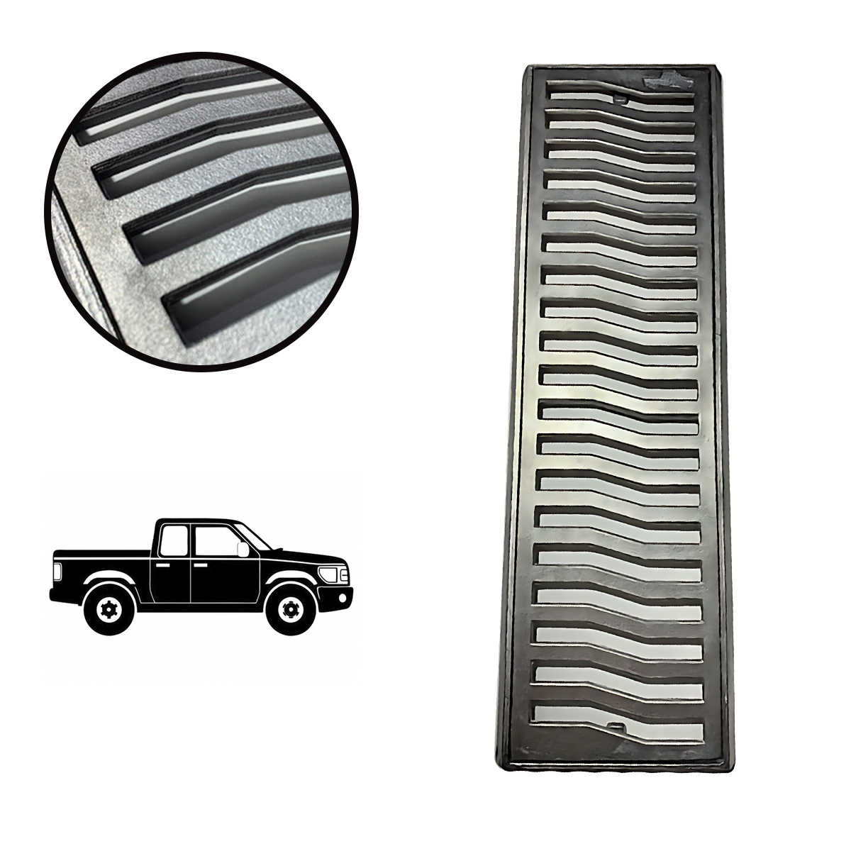 Grelha Alumínio 15x50 Alumínio Suporta Veículos Até 2,5 Ton.