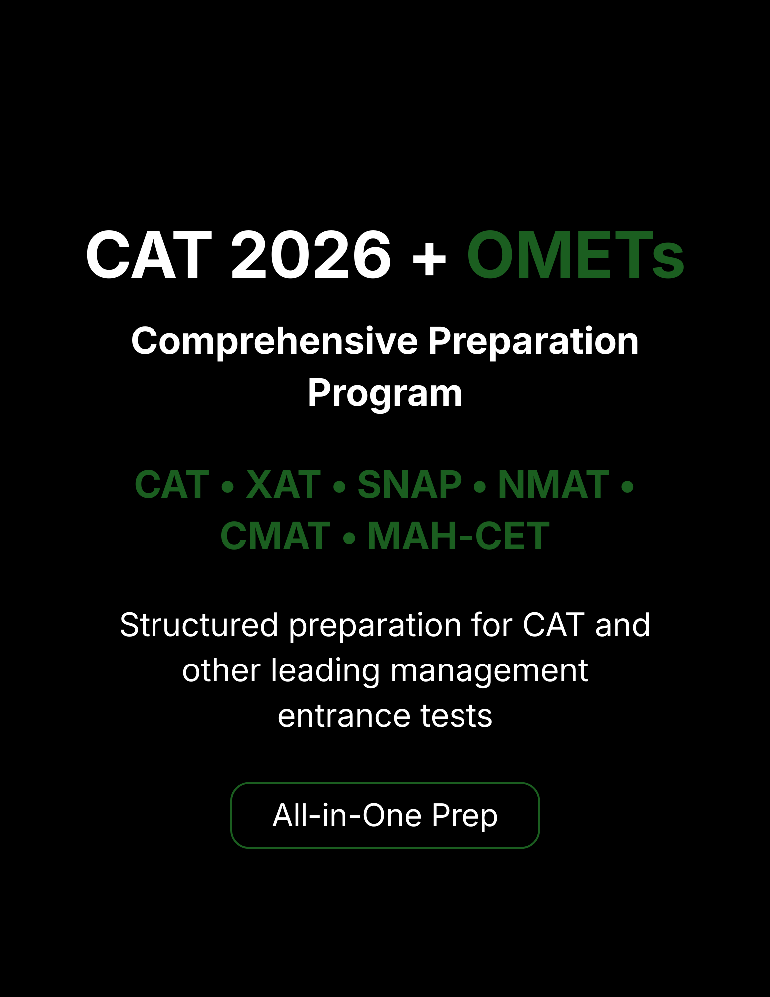 CAT 2026 + OMETs Comprehensive Preparation Program