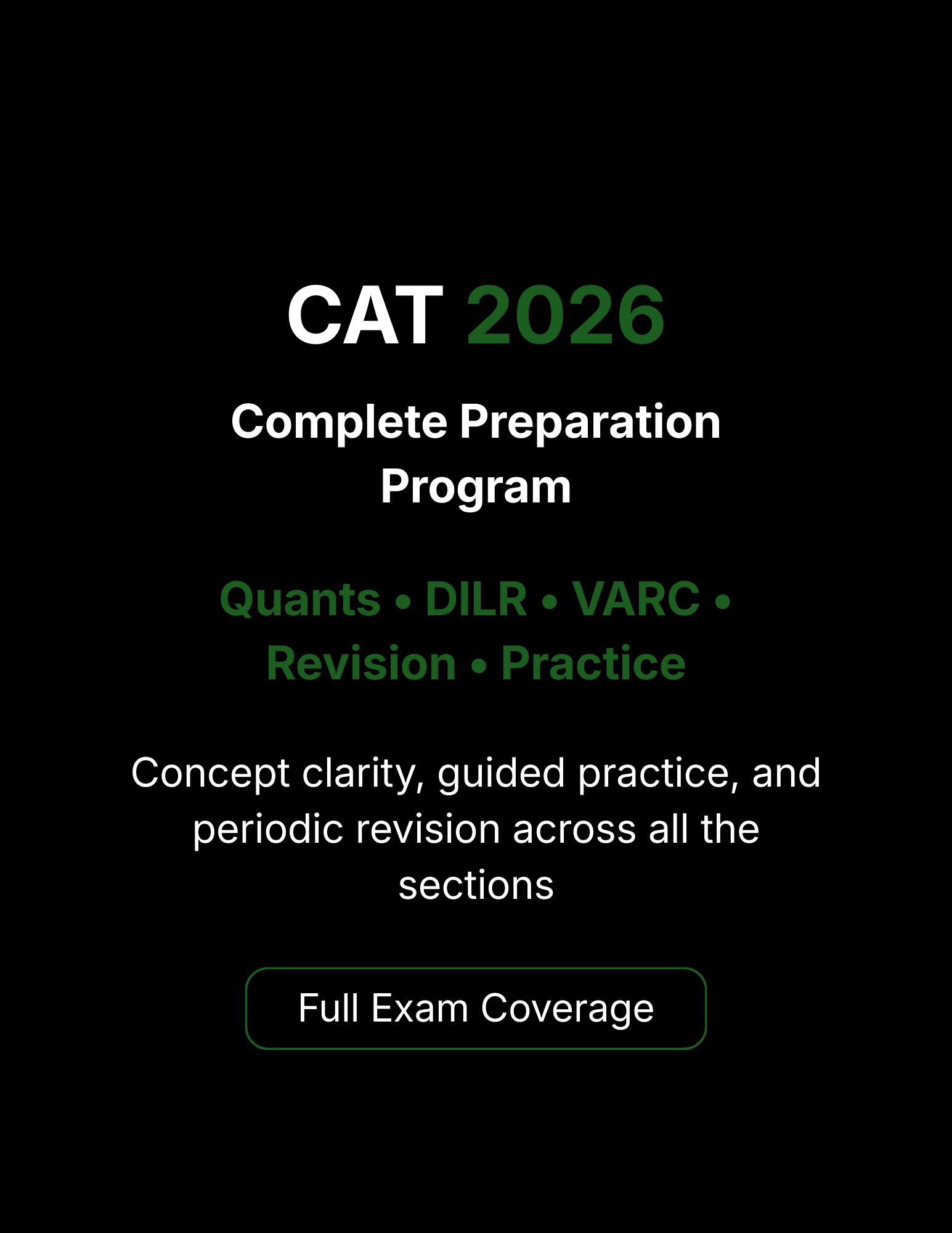 CAT 2026 Complete Preparation Program
