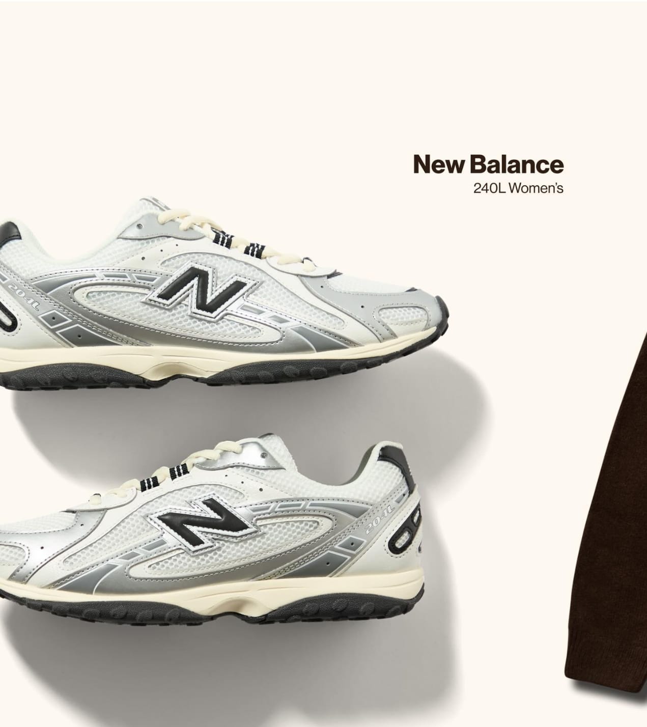 New Balance 204 L Silver Black Mettalic Retro Style Running Sneakers