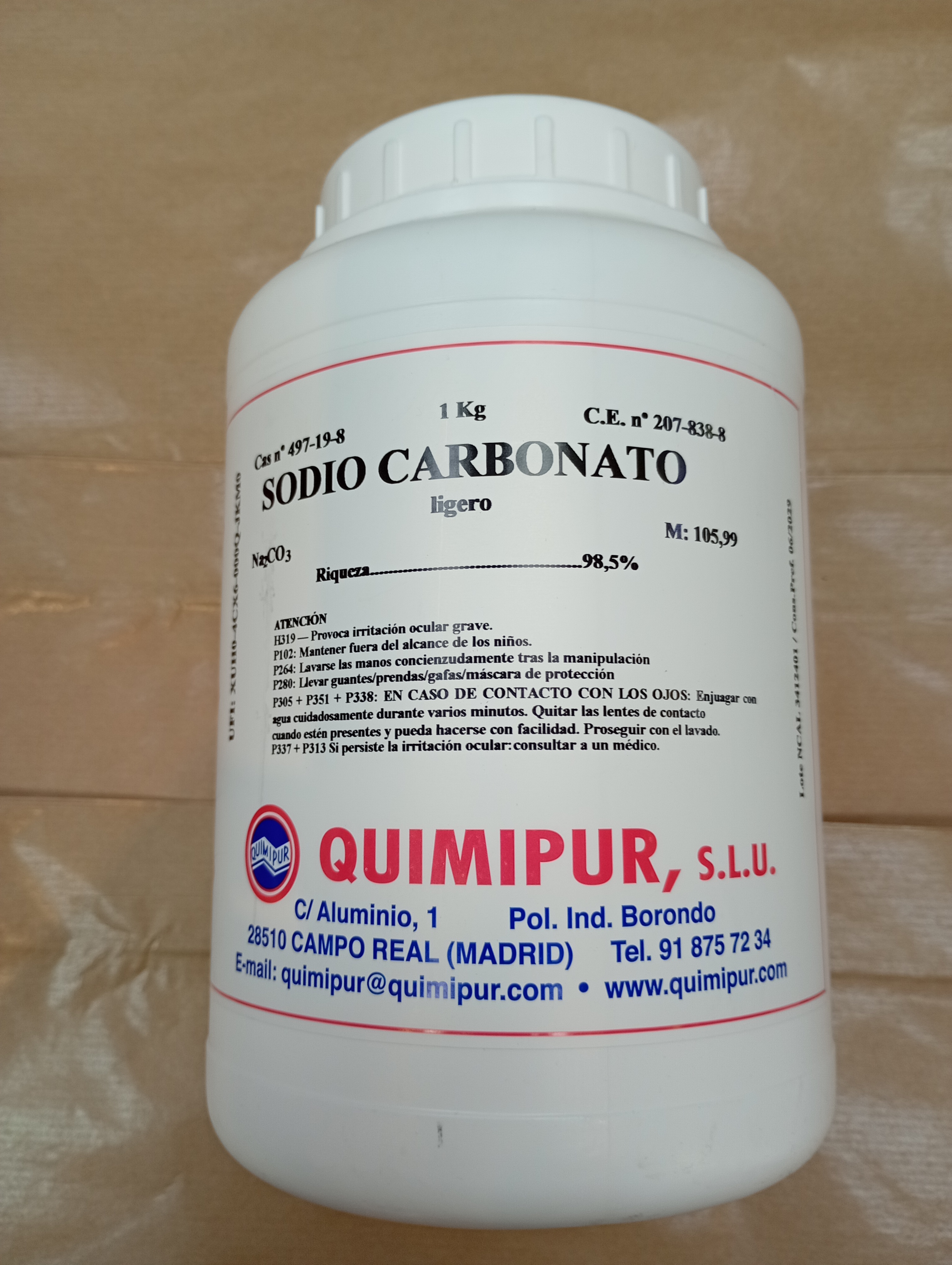 Carbonato de sodio ligero 1 kg