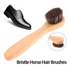 Cepillo para zapatos de cerdas de crin de caballo