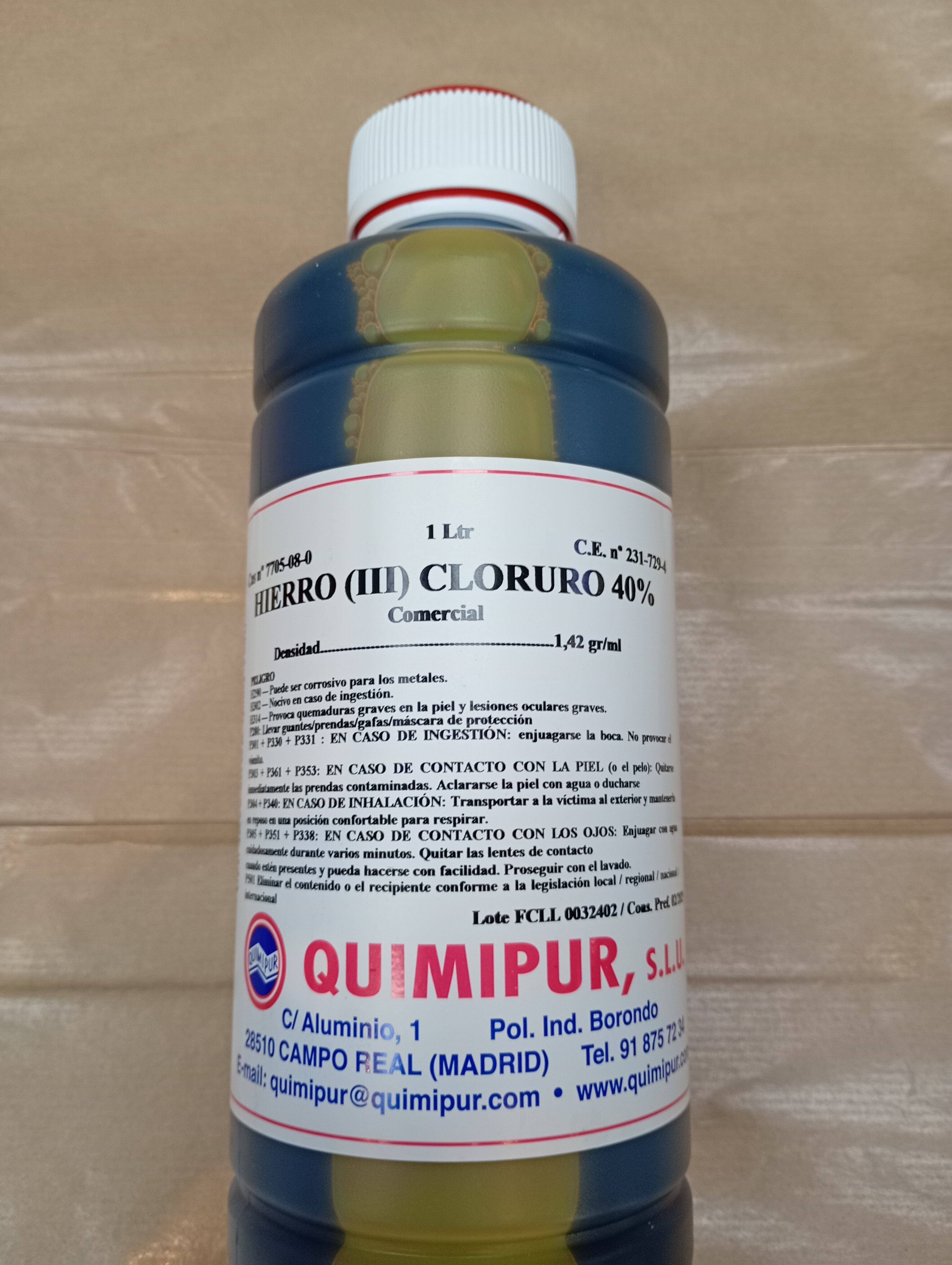 Cloruro de Hierro (III) 40%