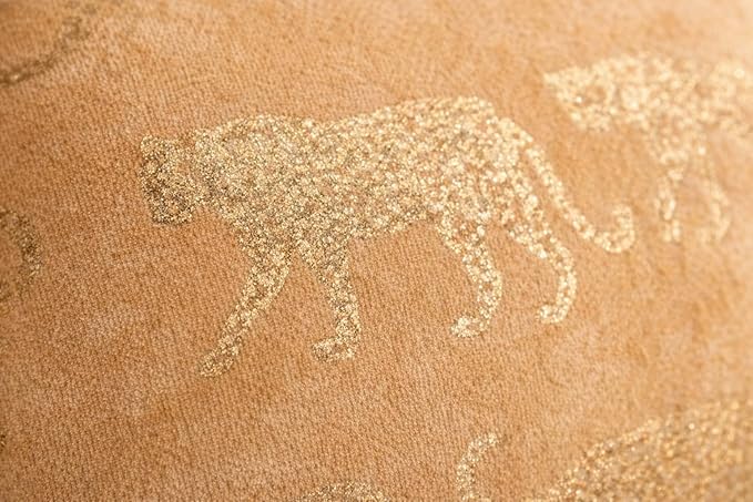 Tiflor Premium Festive Cushion Covers – Golden| 16x16 Inch | Foil Print & Zari Work | Soft Polyester (Pack of 5)