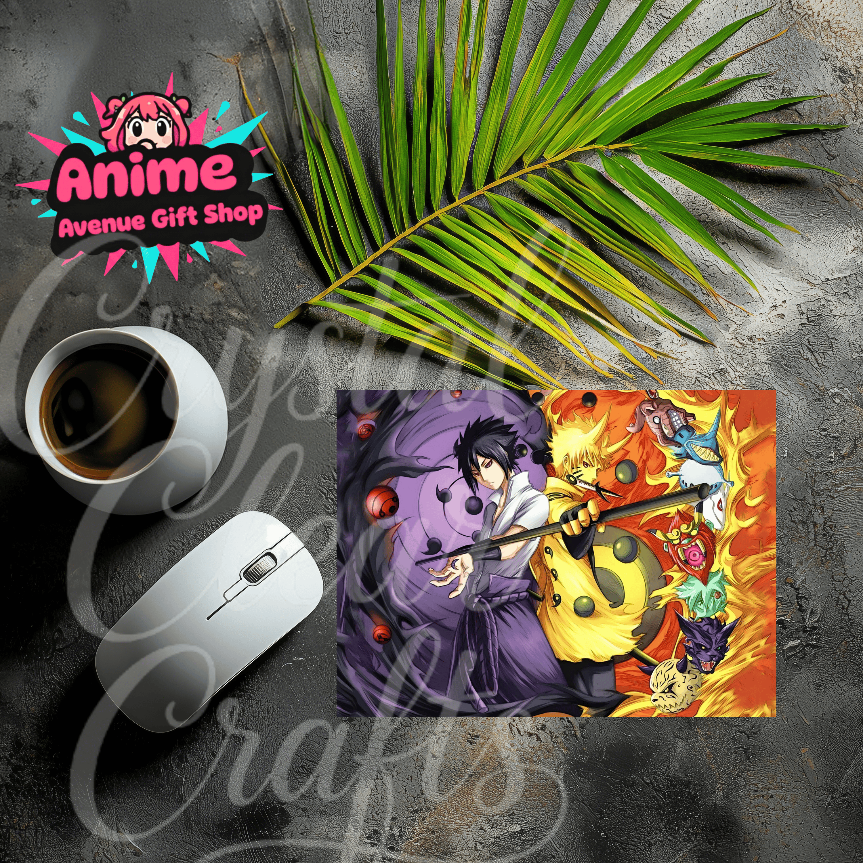 Naruto & Sasuke Anime Mouse Pad