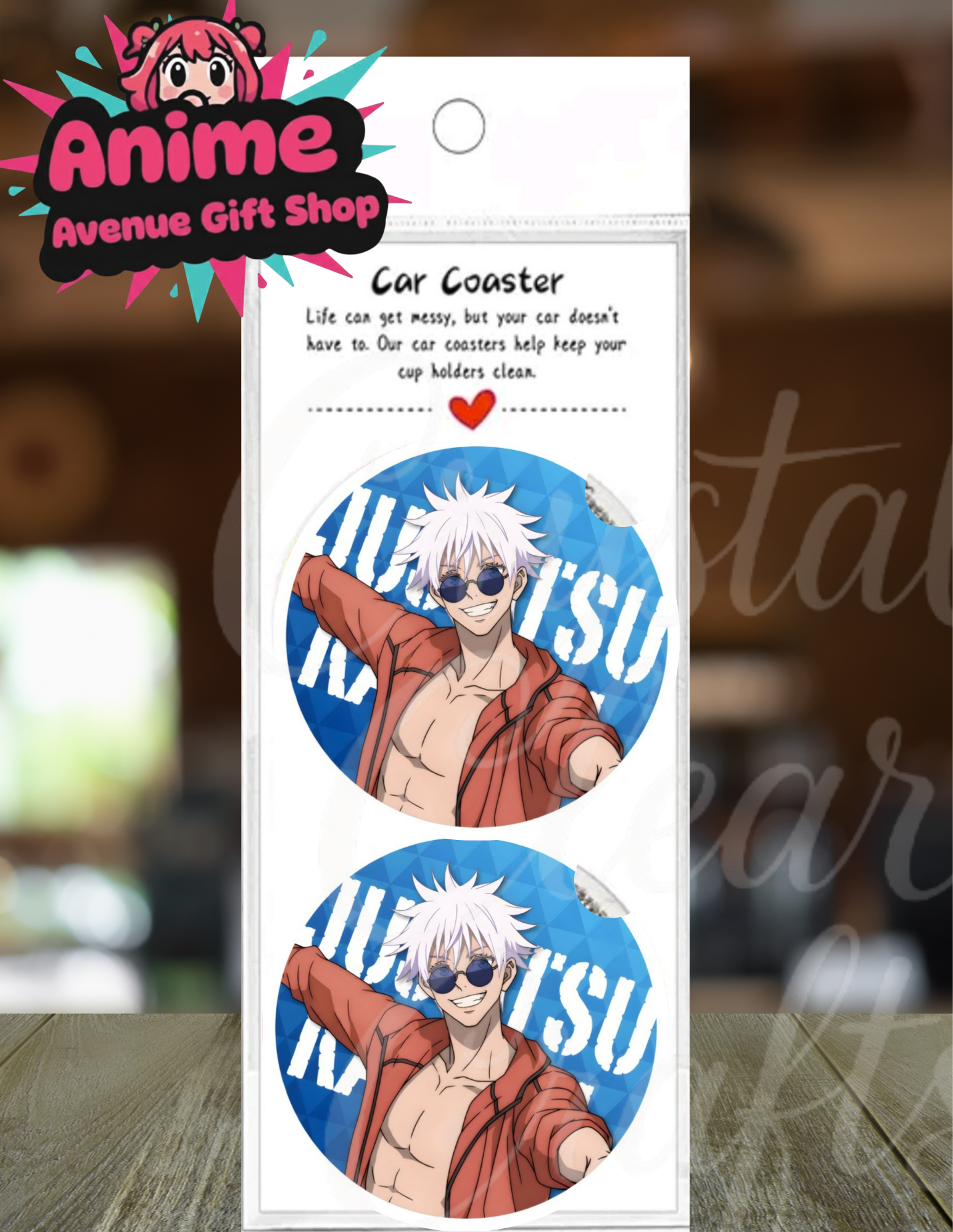 Anime Character Car Coaster Set
