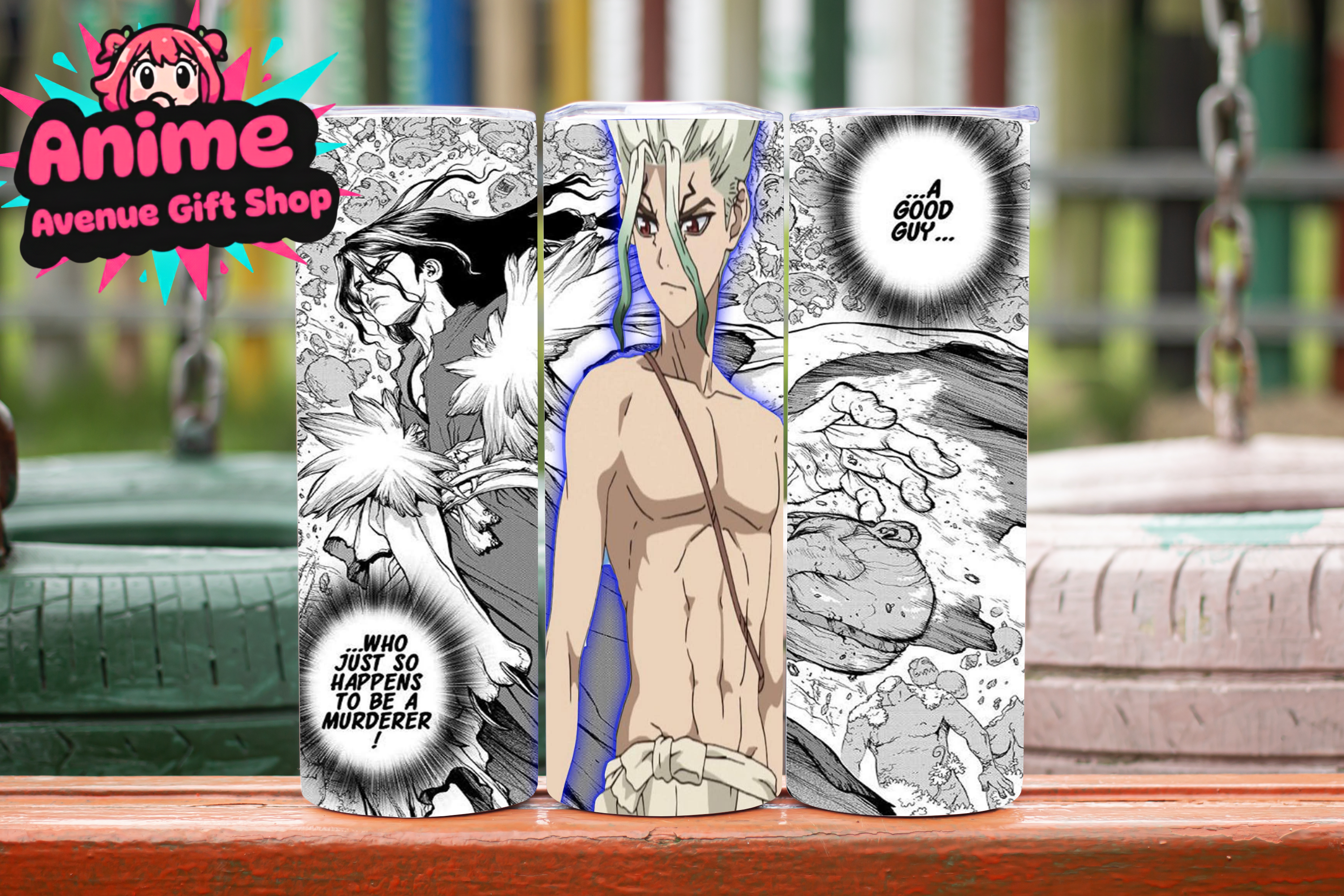 Dr. Stone Manga Tumbler Digital Wrap