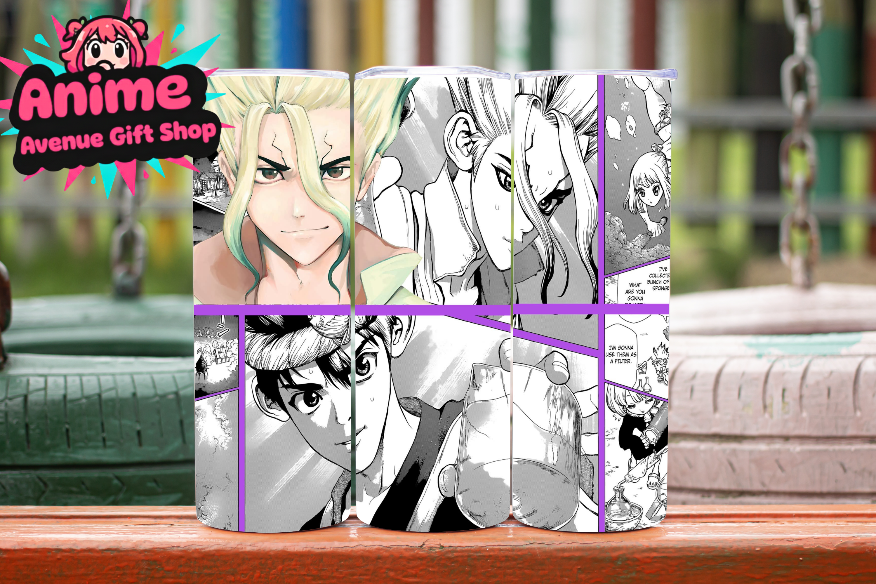 Dr. Stone Manga Art Digital Tumbler Wrap