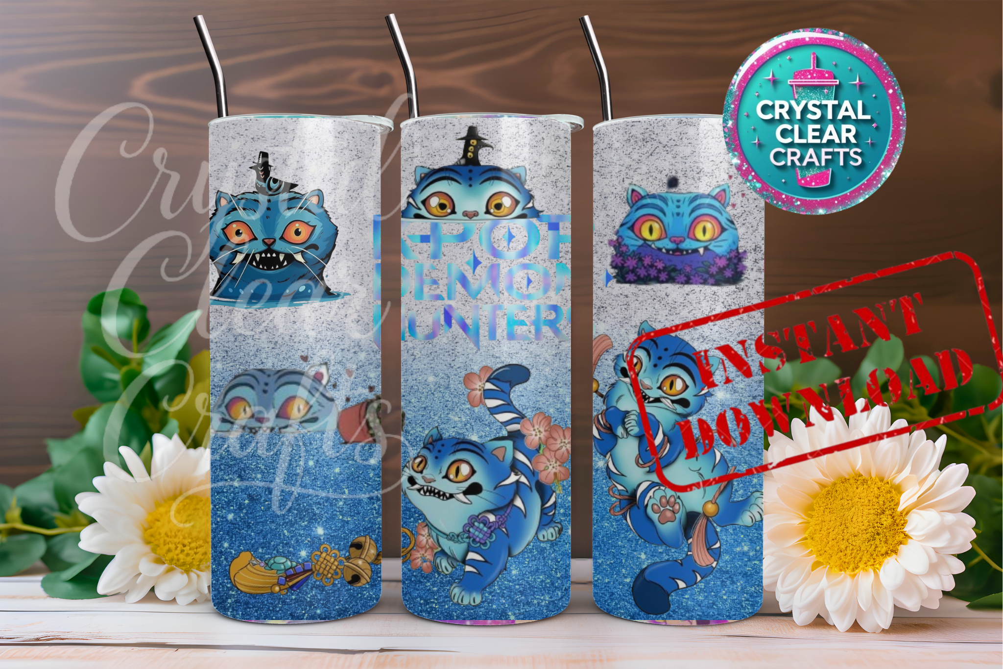 20oz Anime Inspired Digital Tumbler Wrap Straight and Tapered