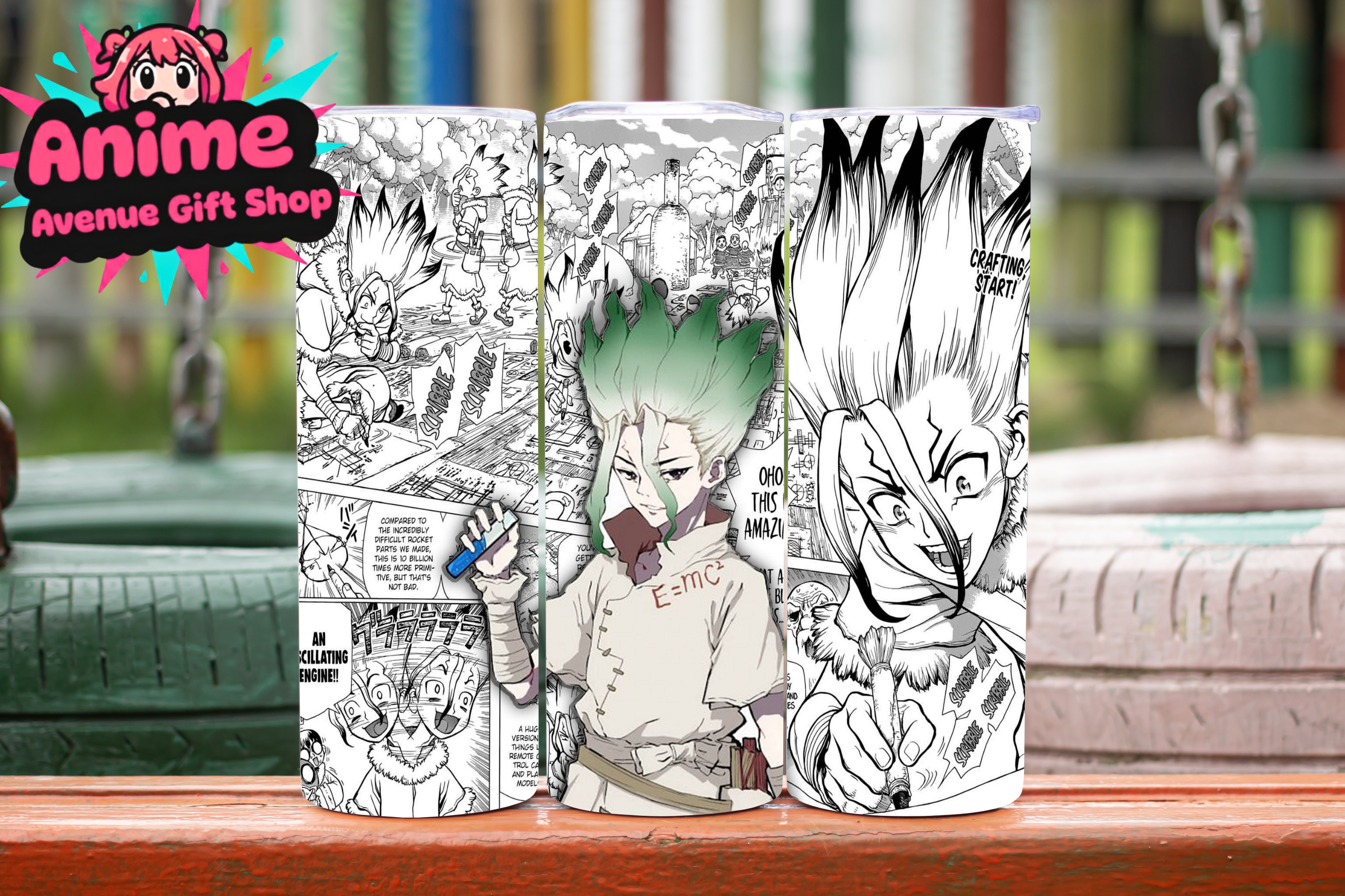 Dr. Stone Manga Panel Digital Tumbler Design