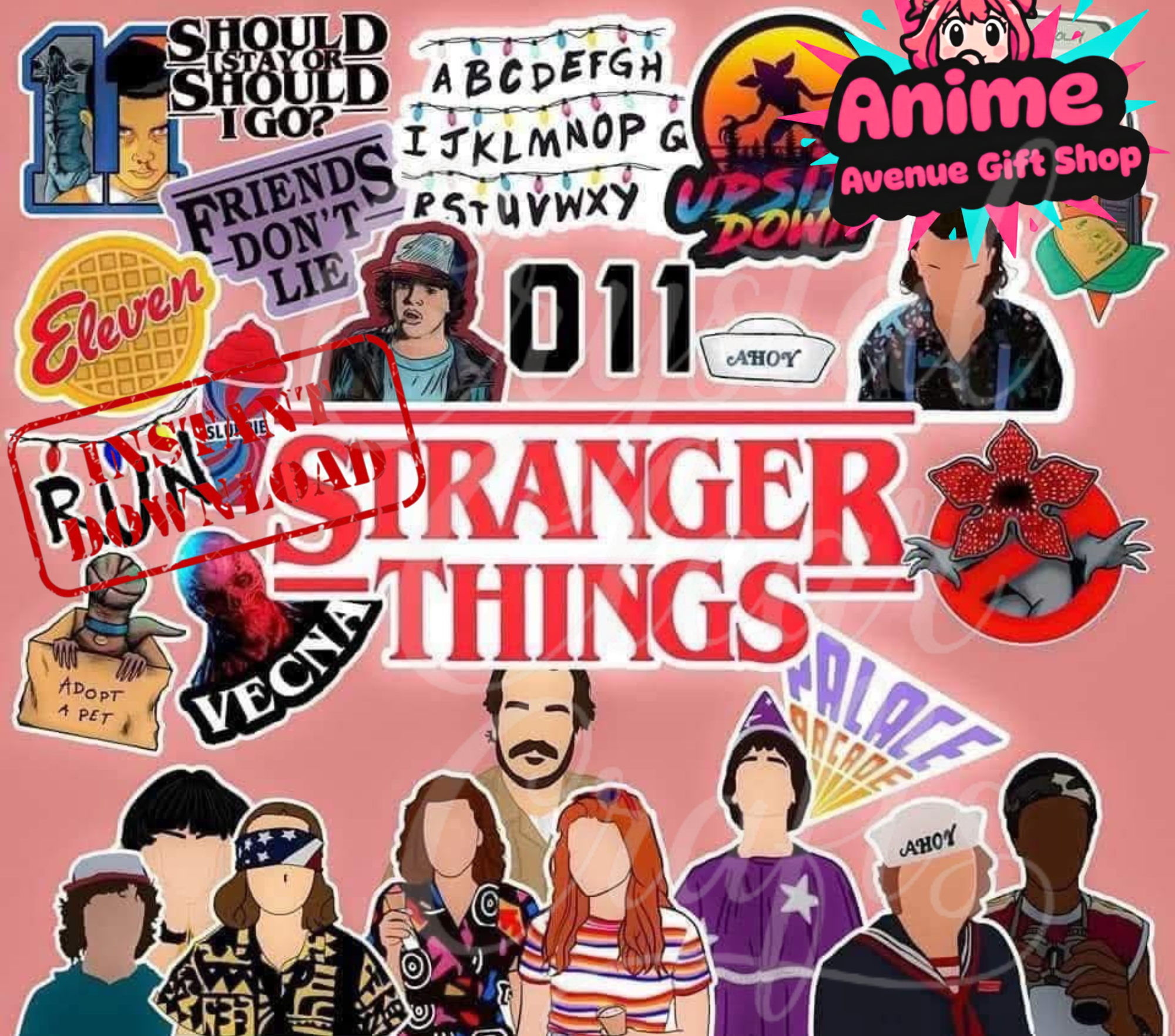 Free Stranger Things Digital 20oz Tumbler Wrap