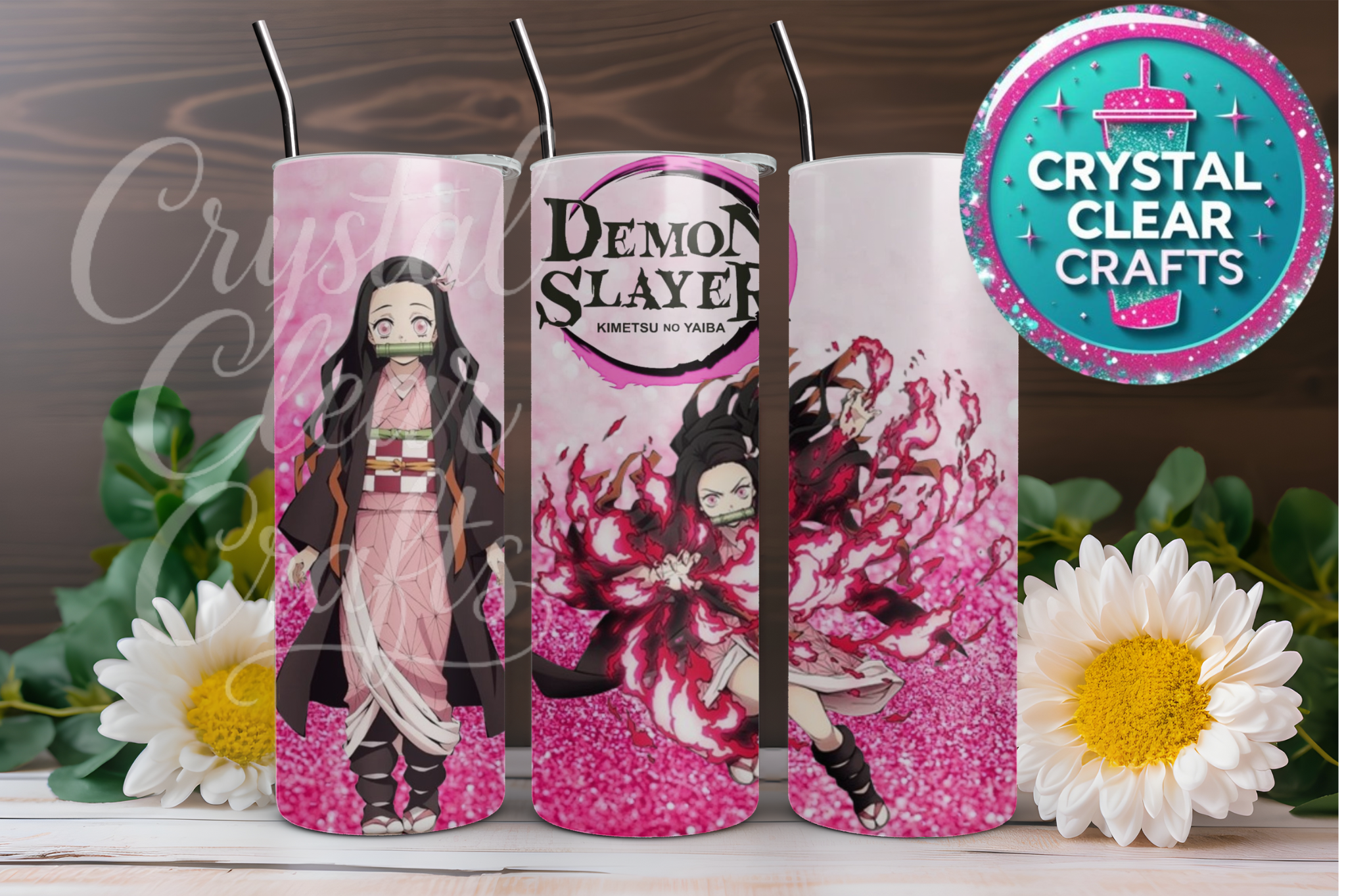 20oz Anime Inspired Tumbler Wrap Straight and Tapered Png