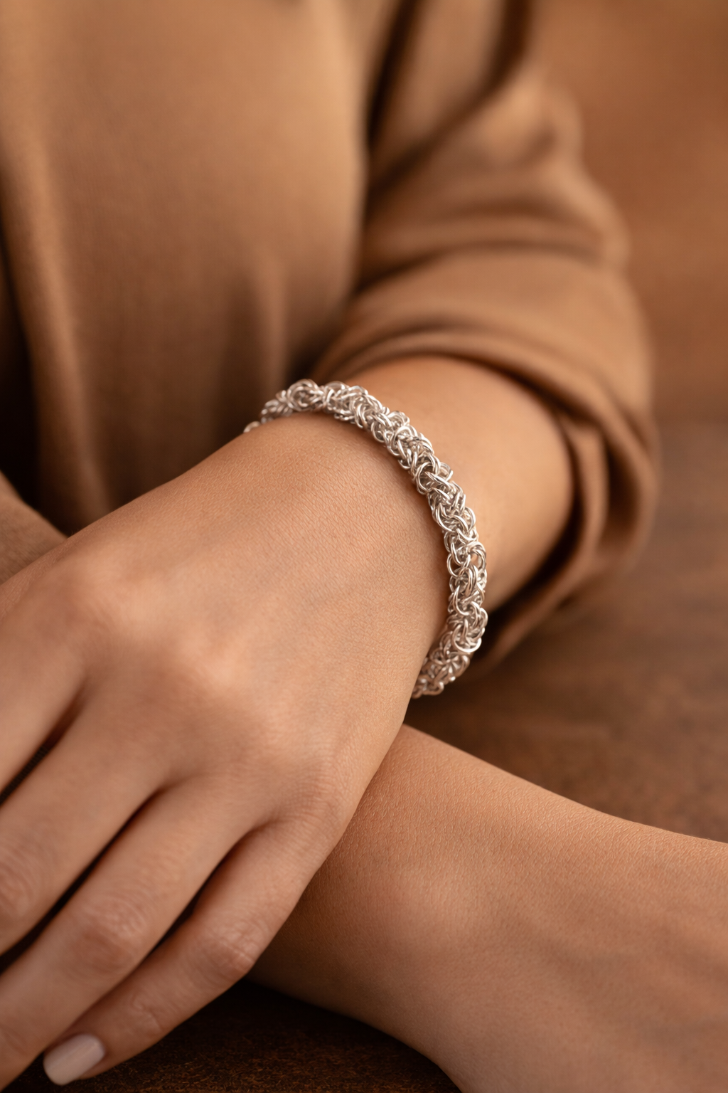 Pulsera de plata trenzada