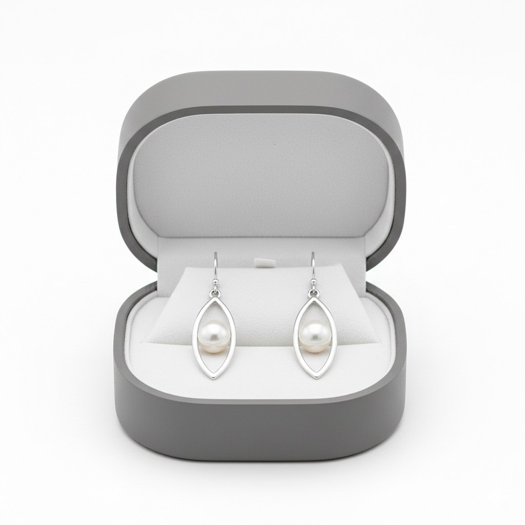 Pendientes de plata con perla