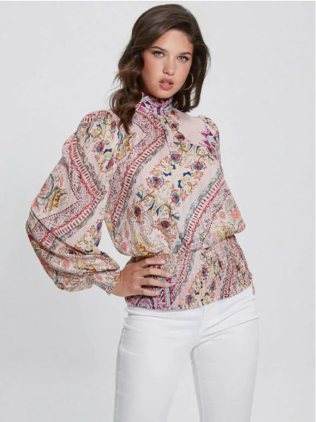 Floral Patterned Long Sleeve Blouse