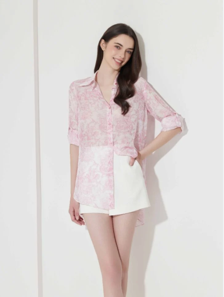Light Pink Patterned Shirt
