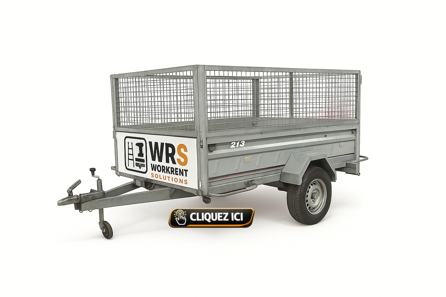 Remorque basculante ERDE 213 avec rehausses — PTAC 500 kg