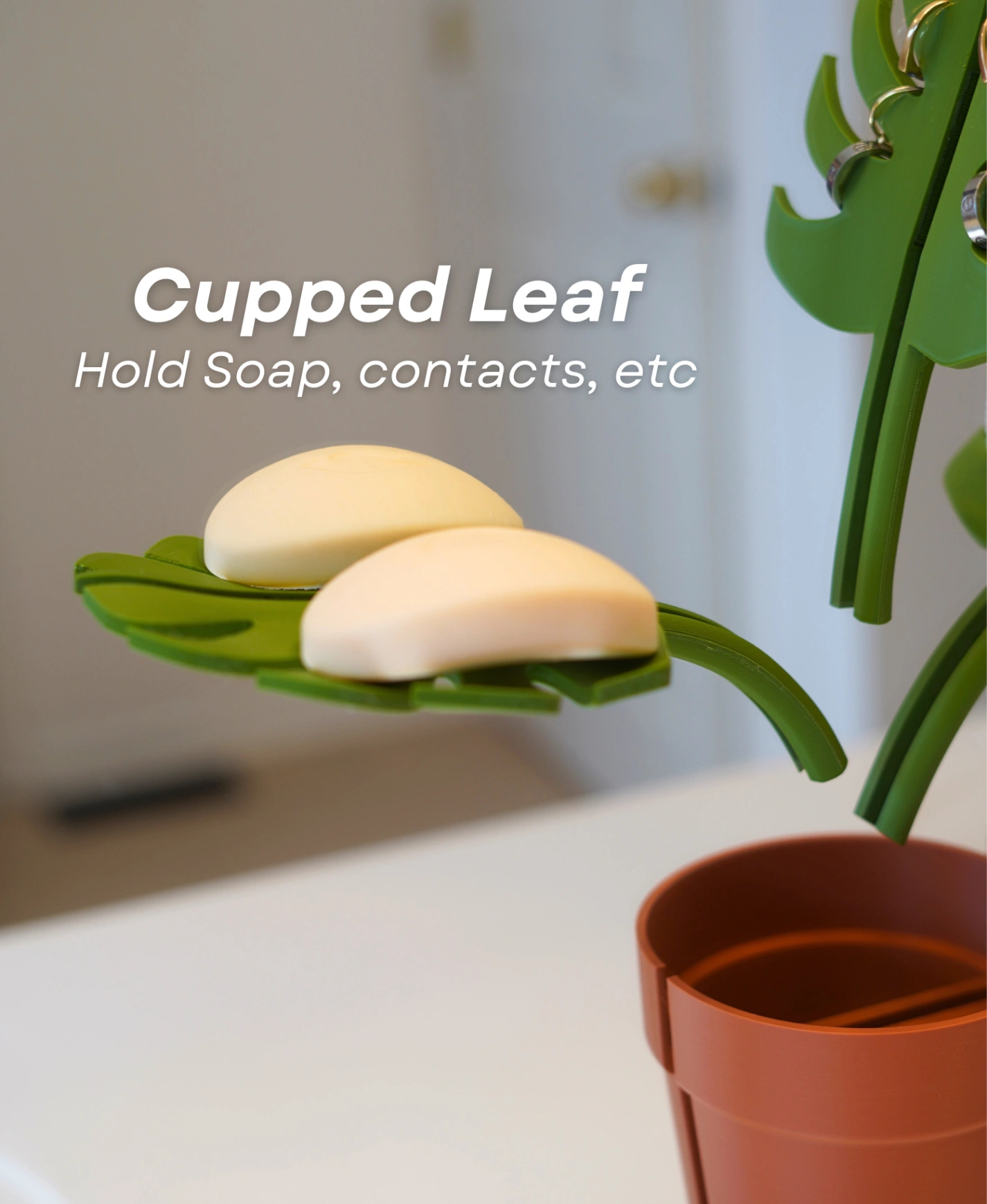 Leafy Mirror Mounted Bathroom Organizer