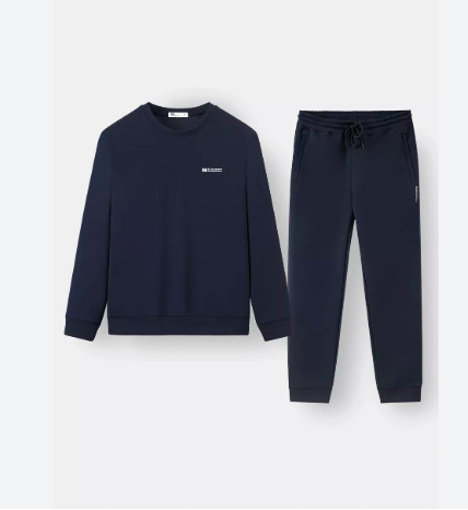Men's navy blue sweatshirt and sweatpants set