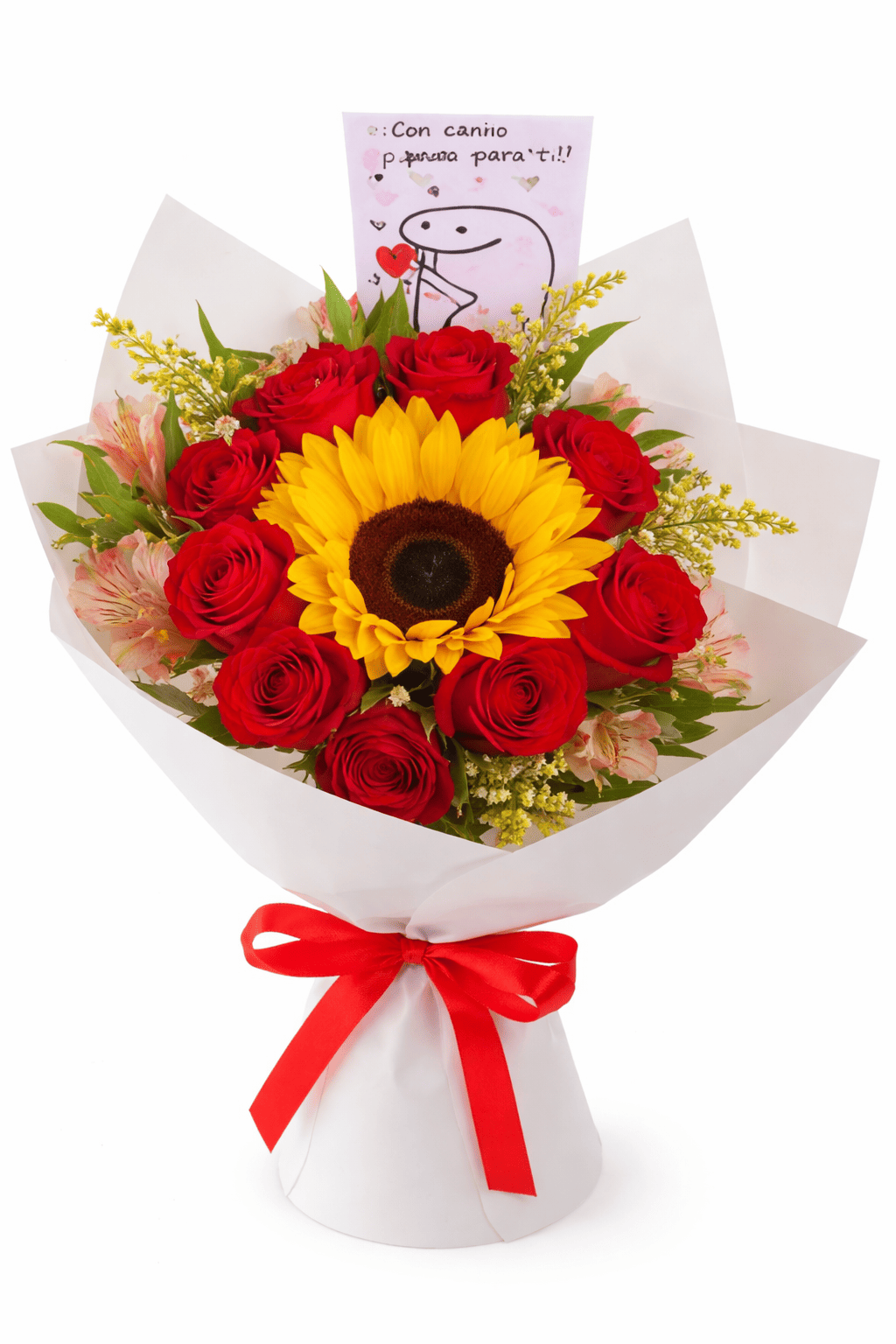 Ramo de Girasol y Rosas Rojas
