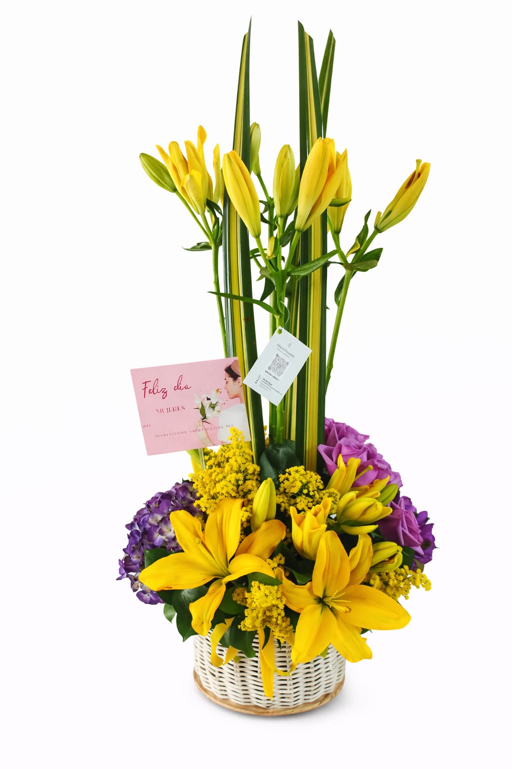 Arreglo Floral Amarillo y Morado