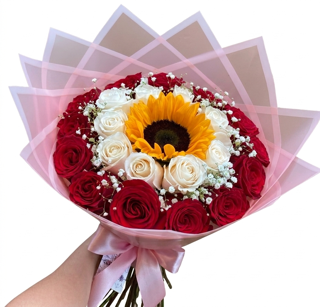 Ramo de Girasol y Rosas