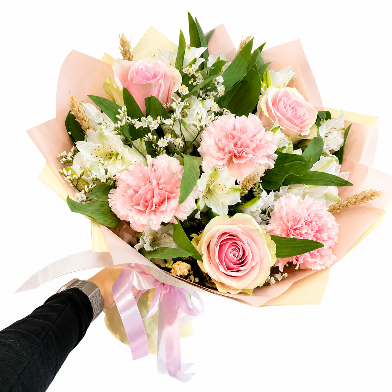 Ramo de flores rosadas