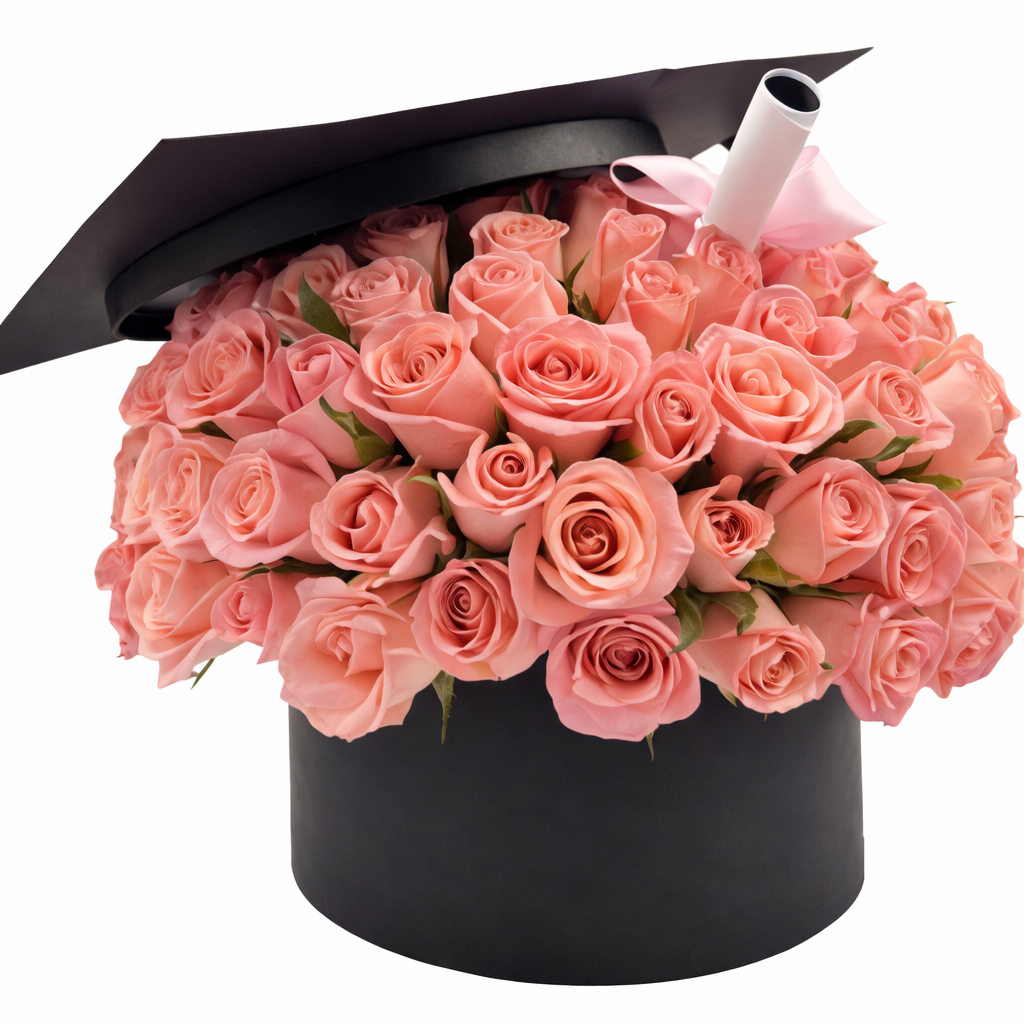 Arreglo de rosas para graduación