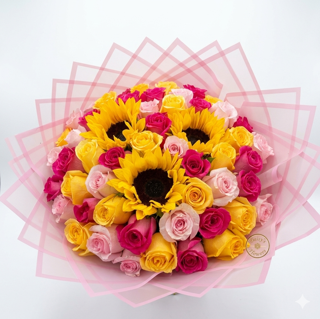 Ramo de Girasoles y Rosas