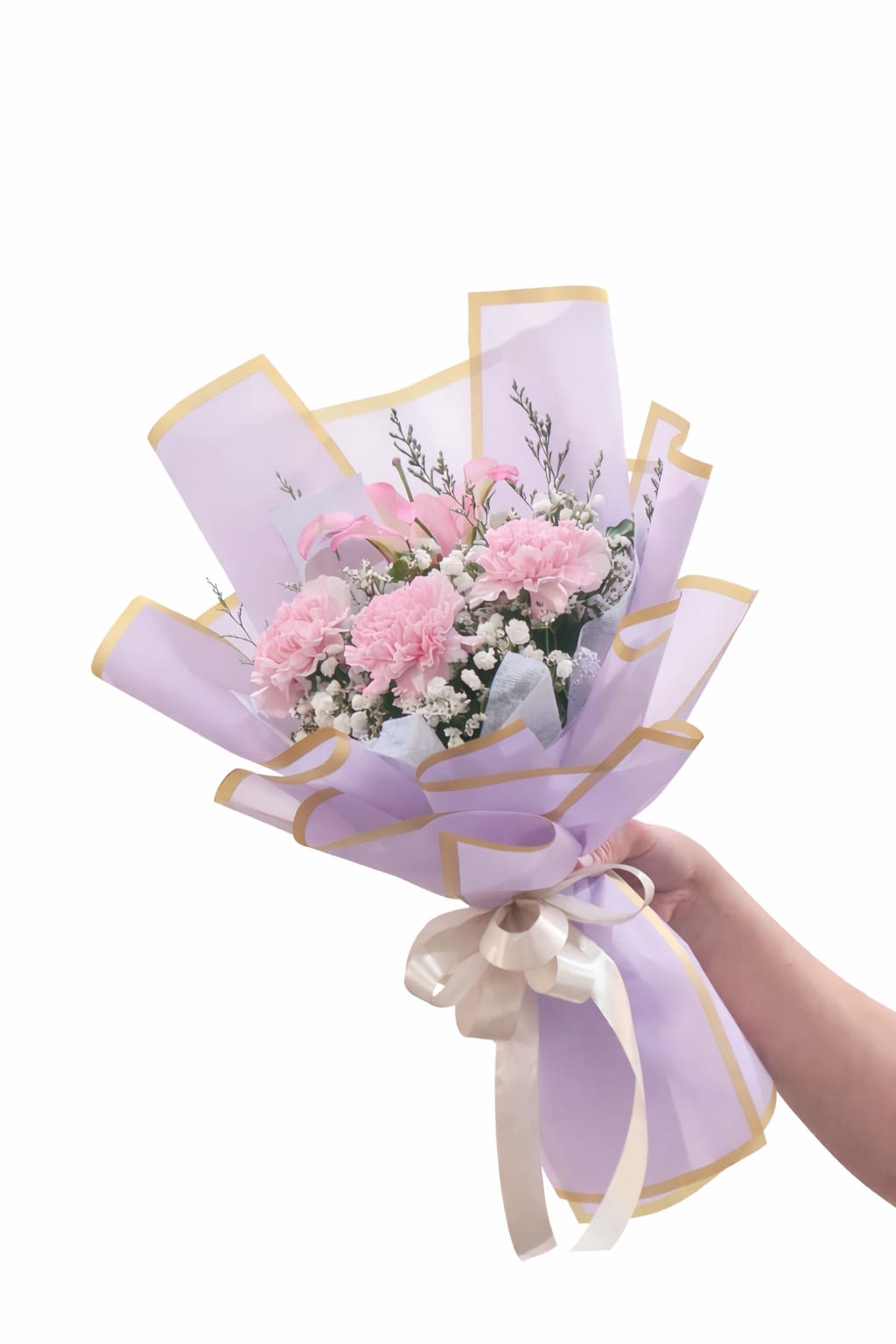 Ramo de claveles  y lirios