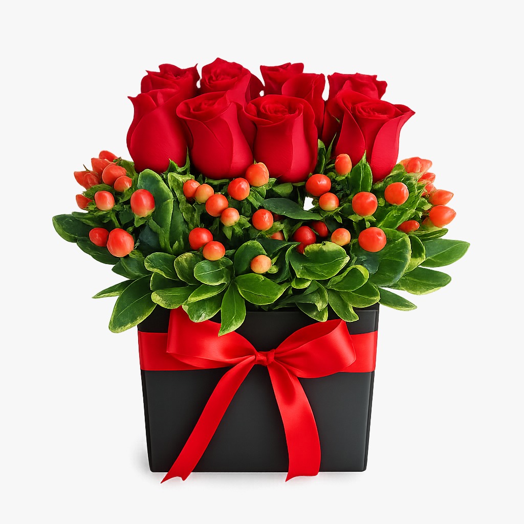 Arreglo de Rosas Rojas en Caja