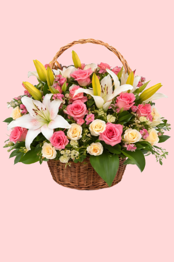Canasta de flores frescas