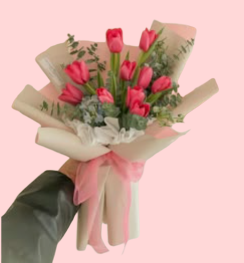 Ramo de tulipanes rosados