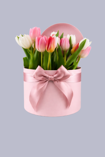 Caja de Tulipanes Rosados
