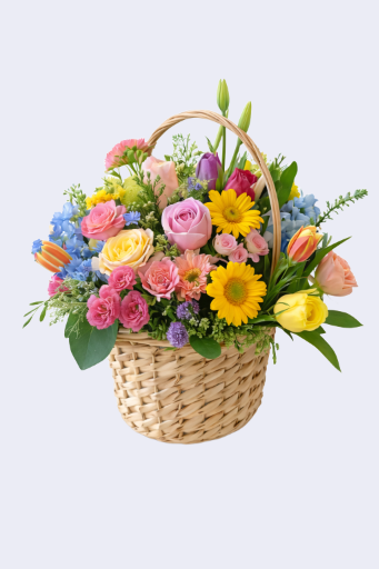 Canasta de flores frescas