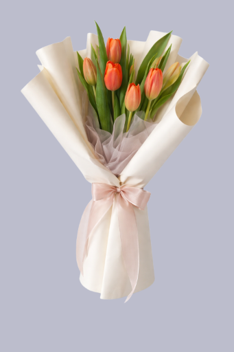 Ramo de tulipanes naranja